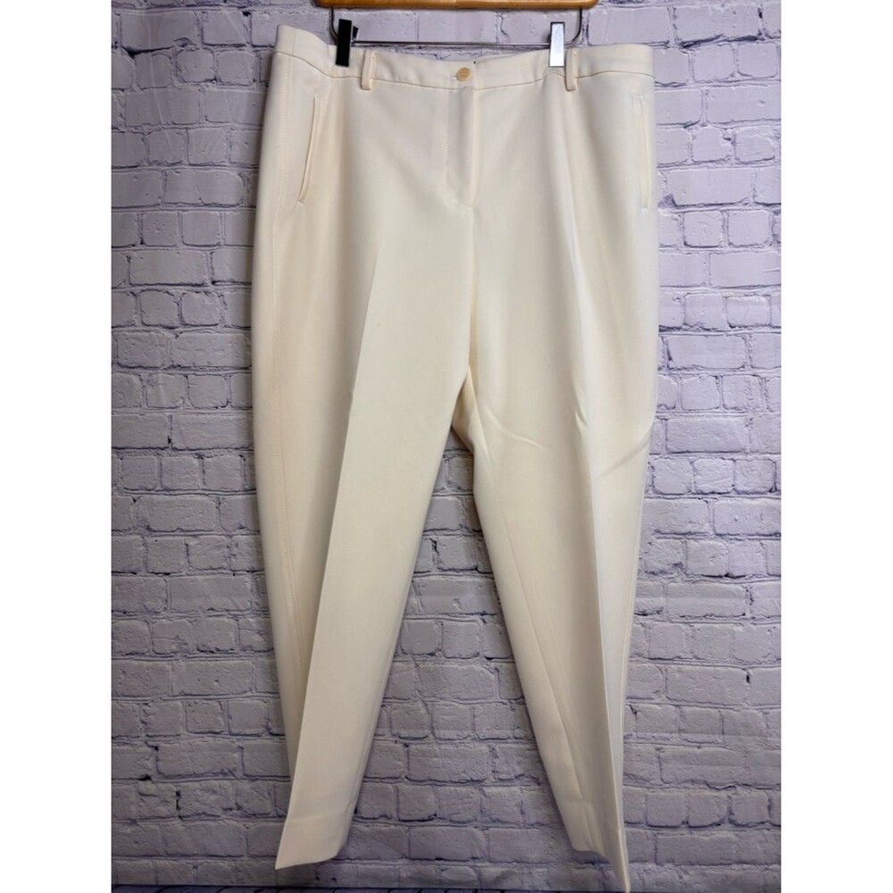 TALBOTS Ivory Classic Preppy Business Casual Academia Hampshire Ankle Pants 14P
